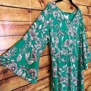 A new day XL green floral dress